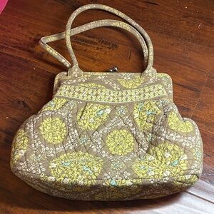 Vera Bradley Greens, Cream & Tan Floral Shoulder Bag